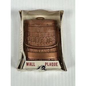 Vintage Chalkware Plaque Copper Tone Cookie Jar Small Miller Studio Original Box